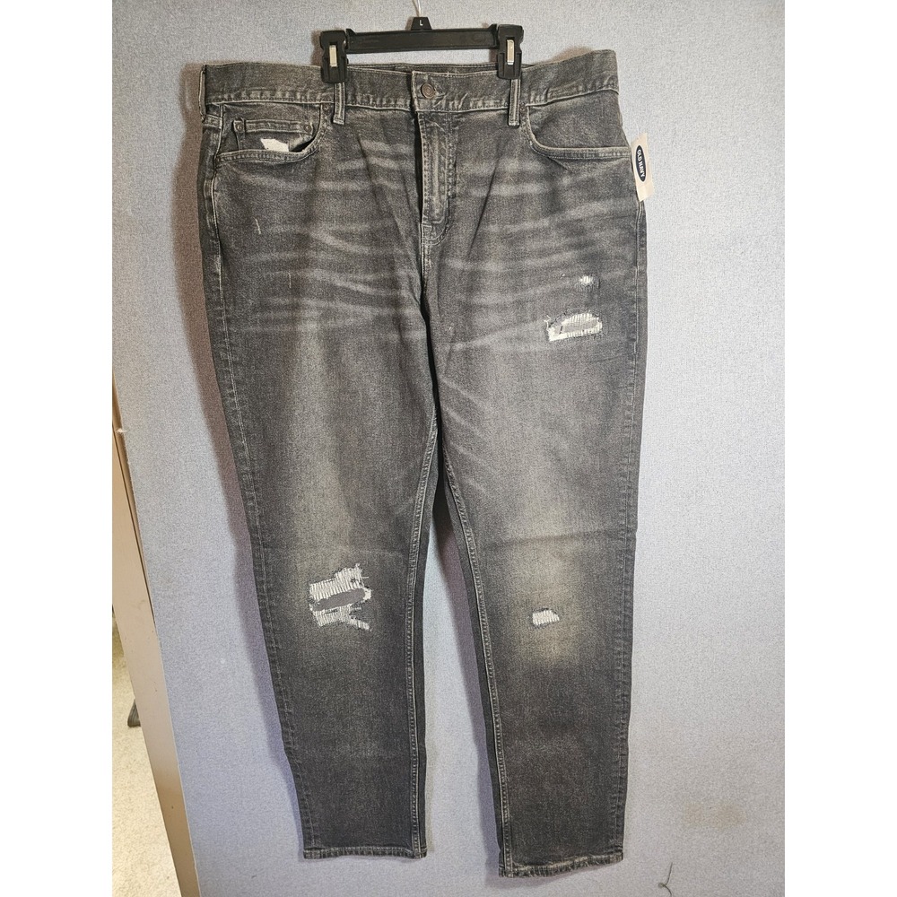 Old Navy Jeans Men's 40x32 Black Distressed Straight Denim Pants New NOS